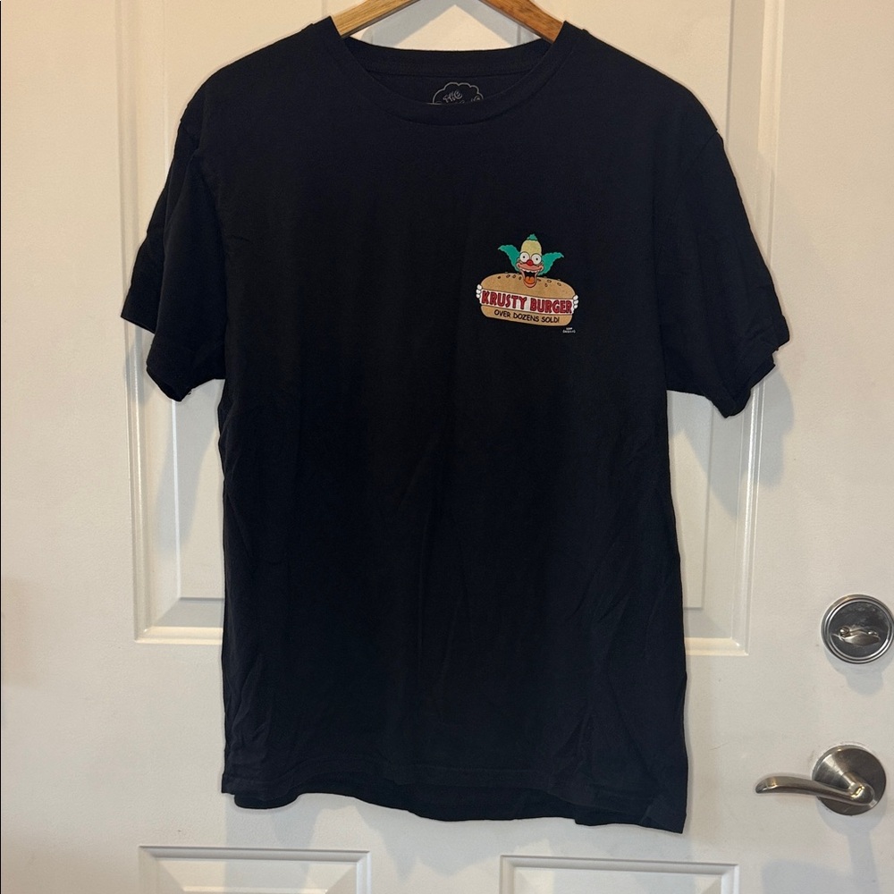 Simpsons Krusty Burger Black Graphic Tee